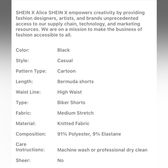 🆕 Alice Plus Cartoon Black Biker Shorts!!! Brand New!!! - Picture 4 of 6